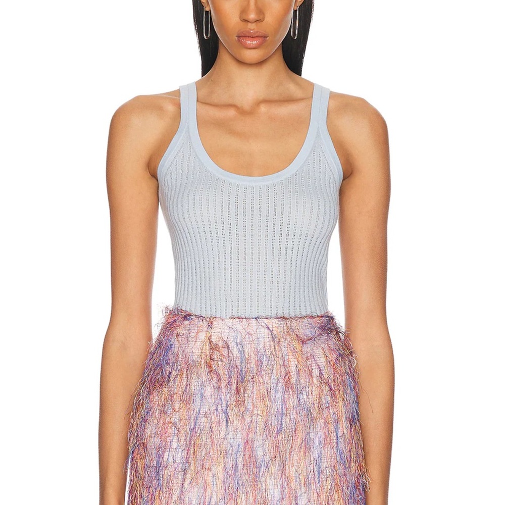 Gabriela Hearst Nevin cashmere tank in light blue